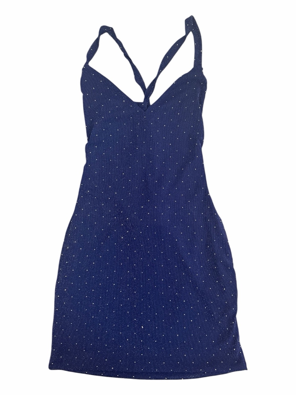 Princess Polly Landon lace up  navy Sparkle  Mini Dress SZ 6